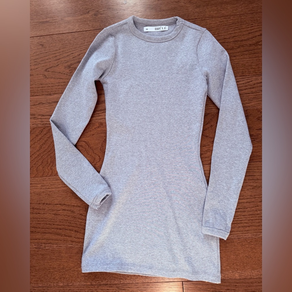 Long Sleeve Gray Mini Dress